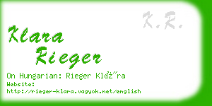 klara rieger business card